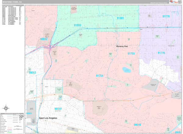 Monterey Park Wall Map